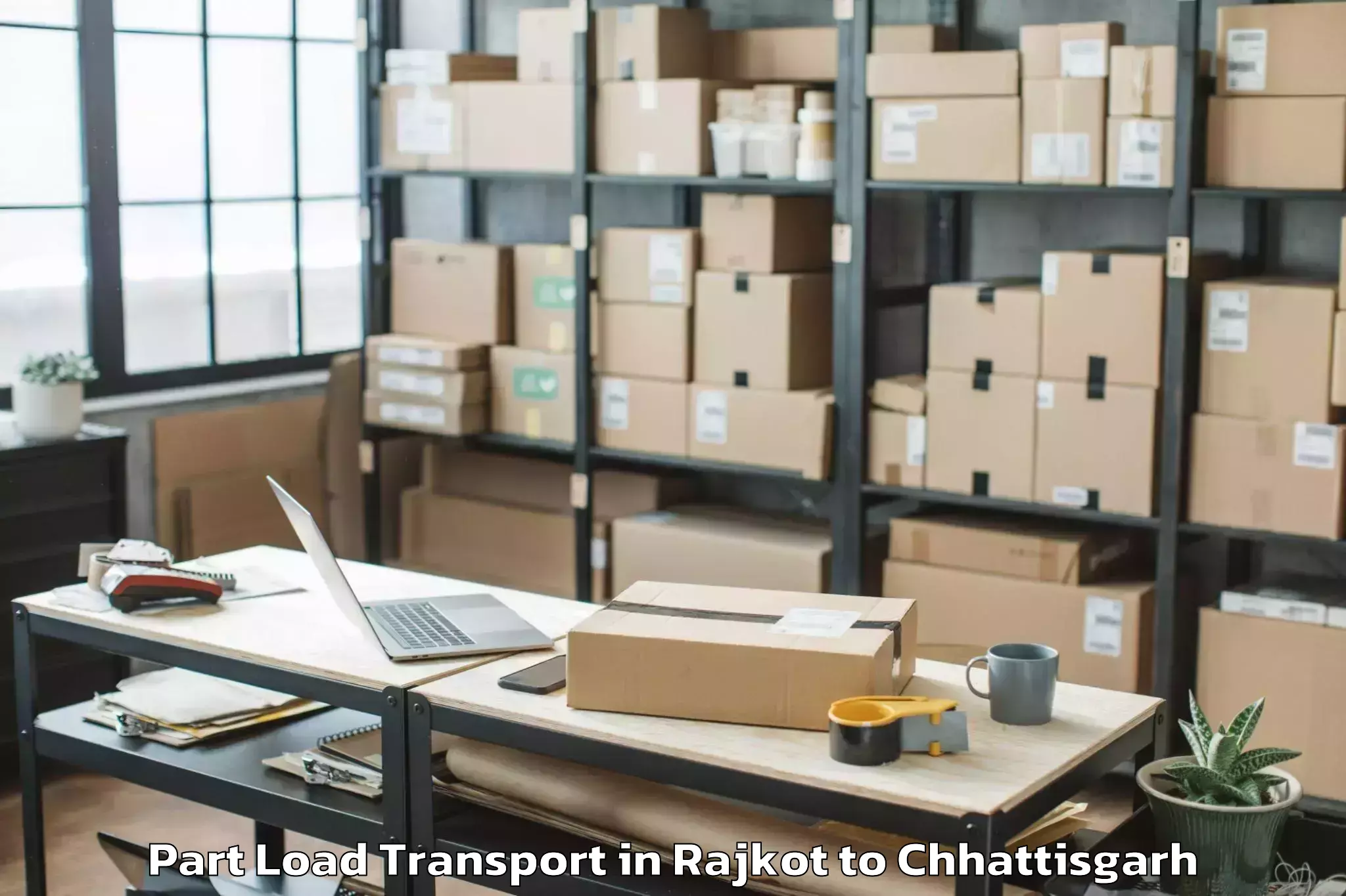 Reliable Rajkot to Nawagarh Part Load Transport